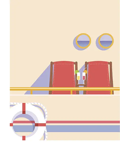 Vector illustration of Cruise ship chairs