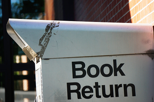 Book return bin outside of public library