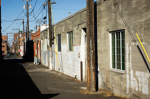 Urban alleyway in Walla Walla Washington