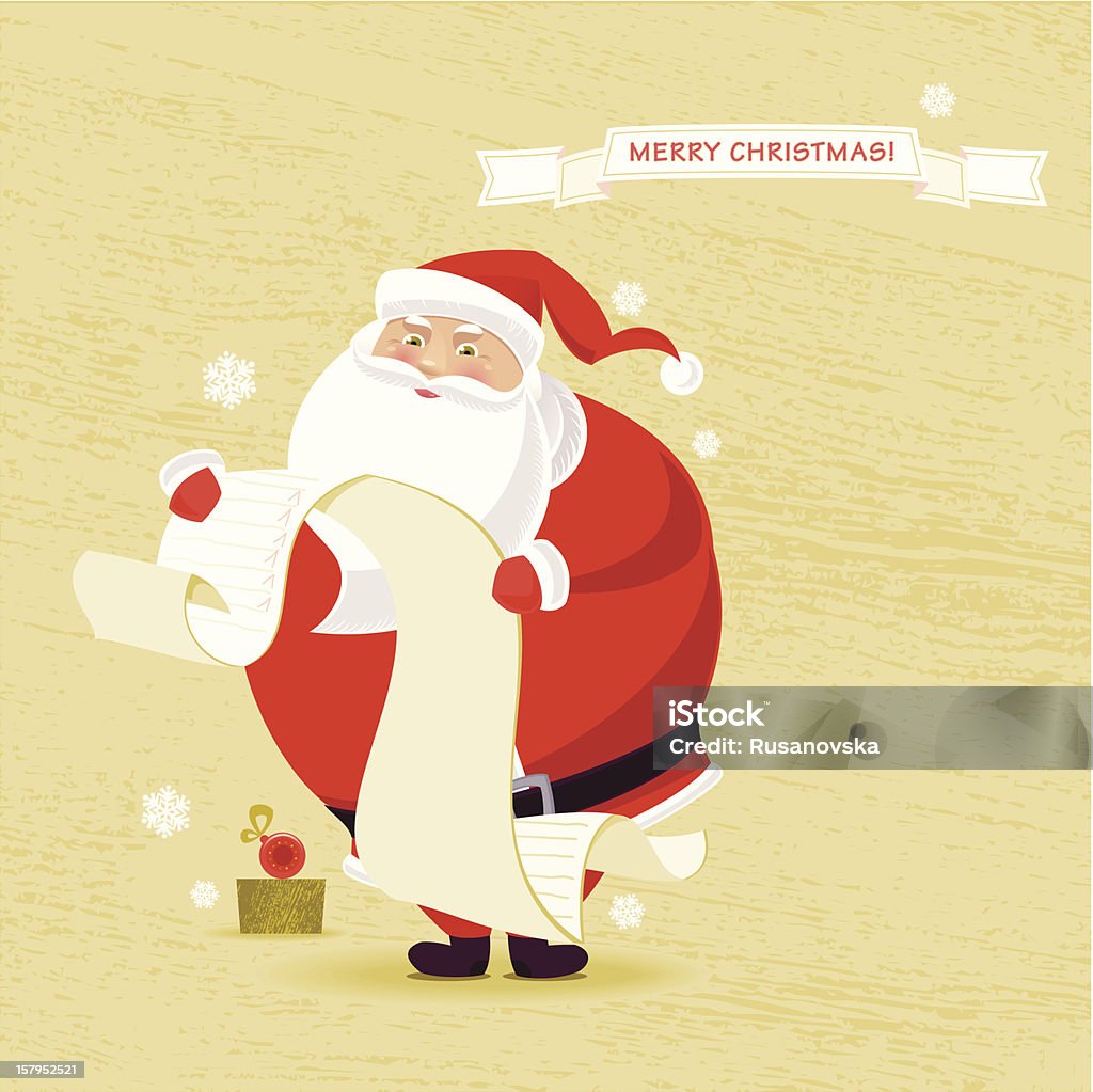 Santa's List - arte vectorial de Papá Noel libre de derechos