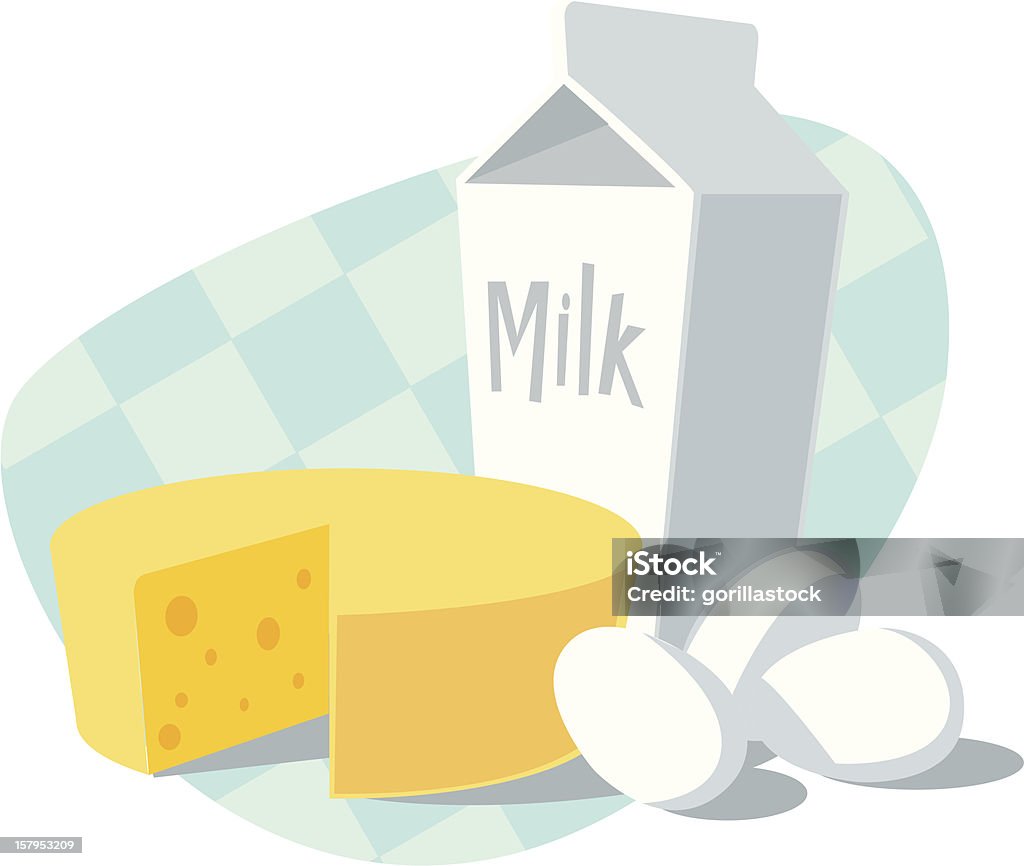 Fromage, du lait et des œufs - clipart vectoriel de Aliment libre de droits