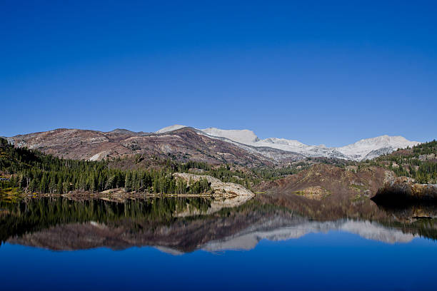 istock Mountains with it's reflection in the lake 157954359