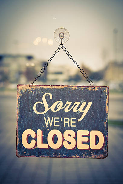 istock Business board with Closed Sign 157954692