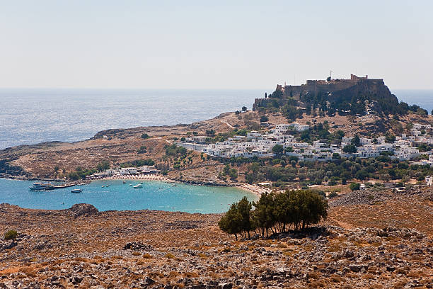 istock view of the town Lindos, Greece 157957772