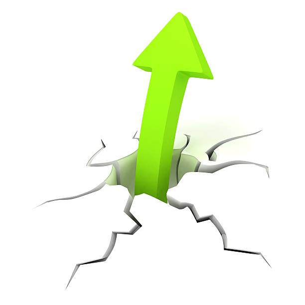 istock Green Arrow Breaking Through The Earth 157961366
