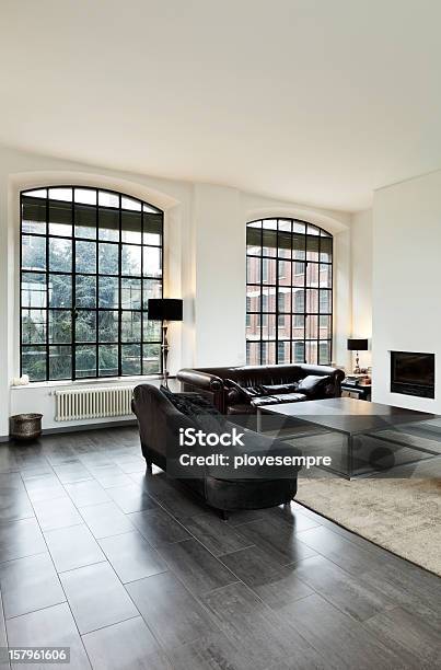 Interior View Of The Living Room Stock Photo - Download Image Now - Living Room, Design, Fireplace