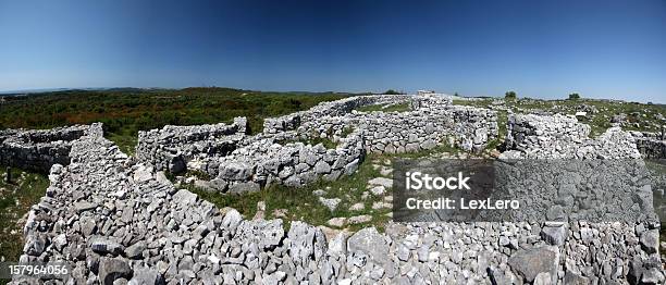 Large Walls Of Prehistorical Monkodonja Stock Photo - Download Image Now - Adriatic Sea, Ancient, Archaeology