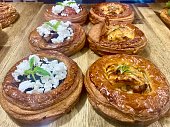 Fresh Savoury Pastries in Bakery