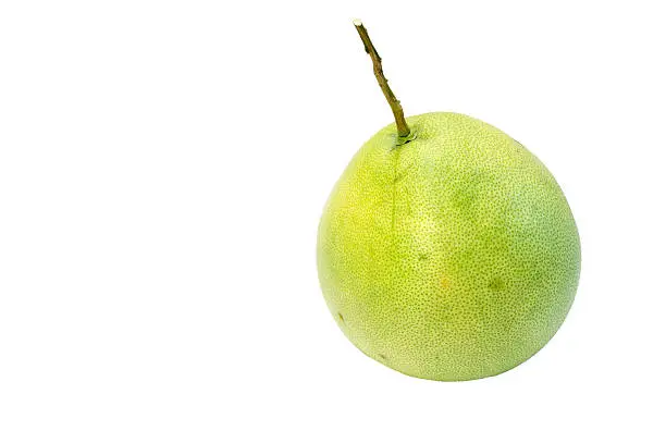 Green pomelo citrus fruit on white Background