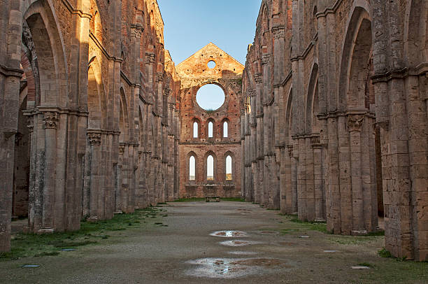 in der church - san galgano stock-fotos und bilder