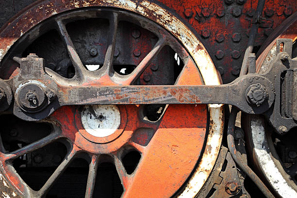 istock Steam locomotive wheels 157969093