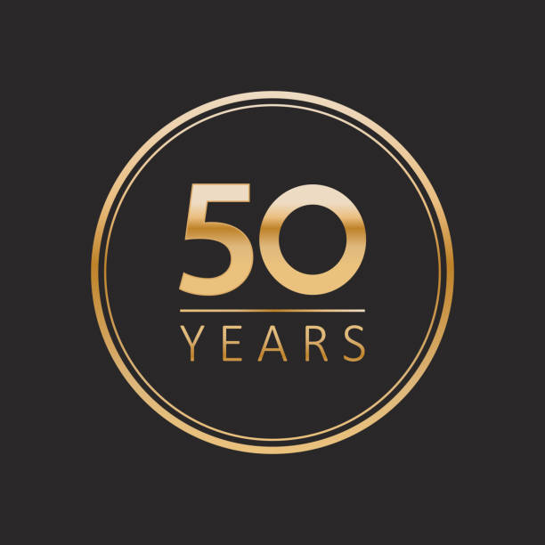 ilustraciones, imágenes clip art, dibujos animados e iconos de stock de 50 años para eventos de celebración, aniversario, fecha conmemorativa - 50 54 años