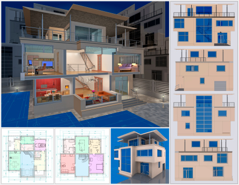 Presentation of residential cottage. 3D visualisation.