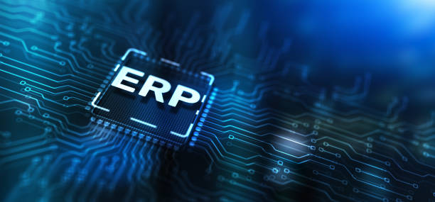 istock Enterprise Resource Planning ERP Corporate concept. Abstract background on server room background 1579773009