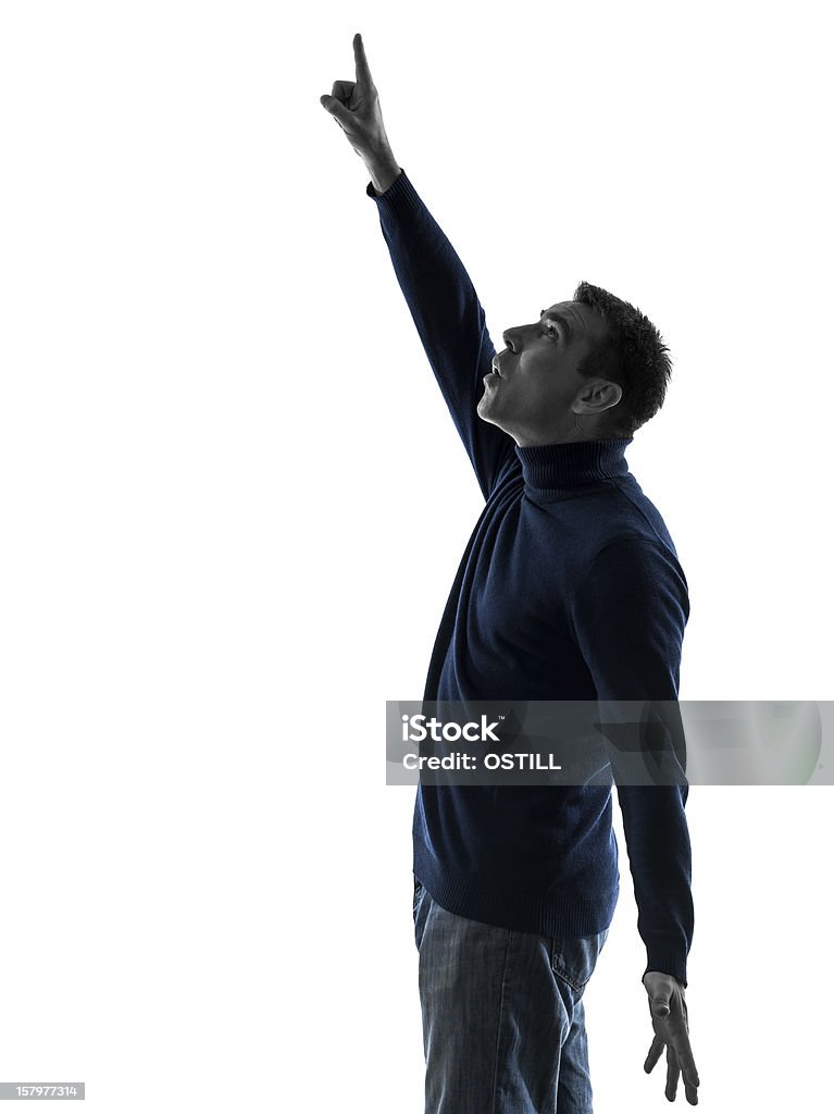 男性を指す驚きのフルレングスのシルエット - 横顔のロイヤリティフリーストックフォト