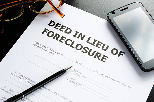 deed in lieu of foreclosure stock photo
