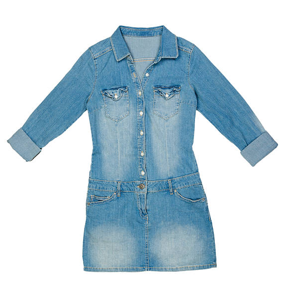 istock Womens blue denim dress 157977496