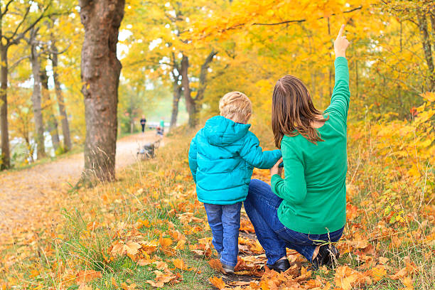 istock Family walk in autumn 157980091