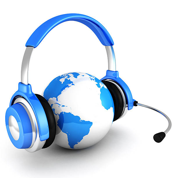 istock blue earth globe with headphones. world global communications concept 157980781