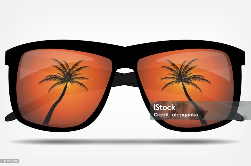 Gafas de sol con una palmera ilustración vectorial - arte vectorial de Agua libre de derechos