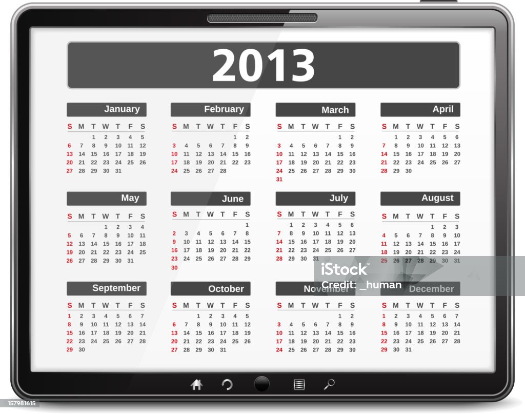 Calendario 2013 - arte vectorial de 2013 libre de derechos