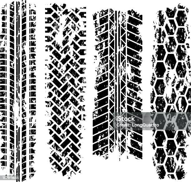 타이어 트랙 바퀴 자국에 대한 스톡 벡터 아트 및 기타 이미지 - 바퀴 자국, 벡터, 더러운