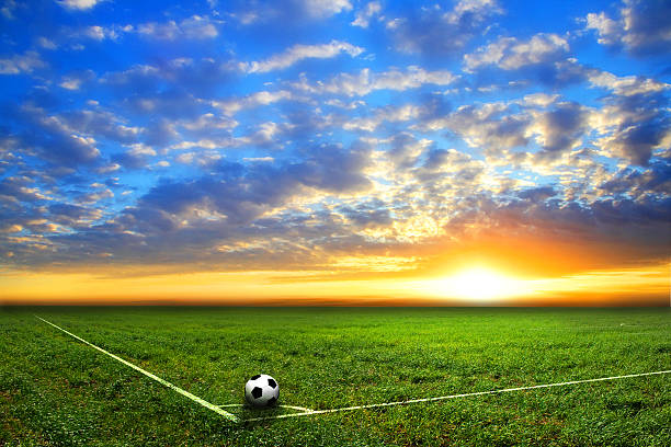 istock soccer ball on the field 157981803