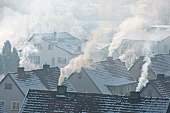 Smoking roofs in winter