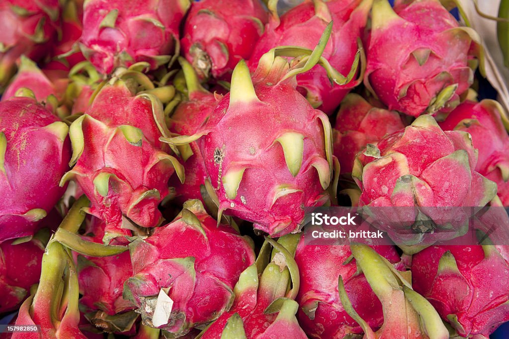 Pitaya, pitahaya al mercato orientale, Tailandia - Foto stock royalty-free di Asia