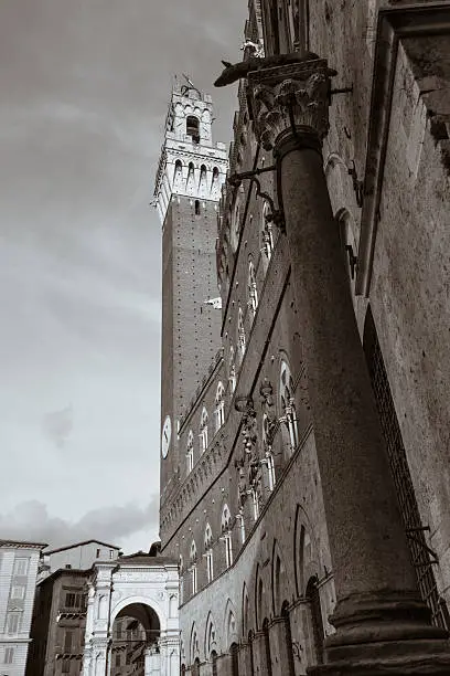 Town Hall and Torre del Mangia in Siena, Tuscany