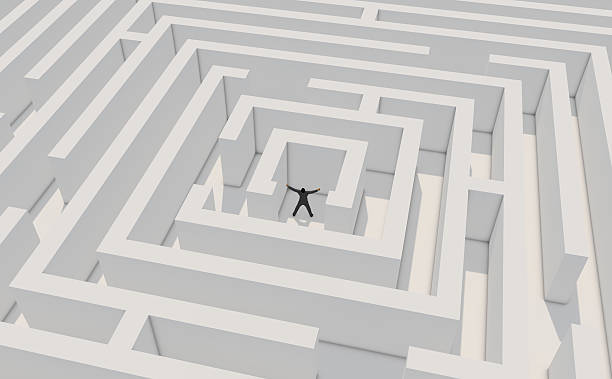 istock Successfull businessman finds solution in maze 157985499