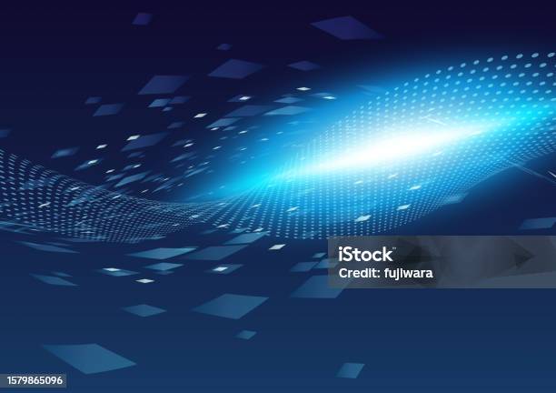 Blue Digital Cyber Image Background Stock Illustration - Download Image ...