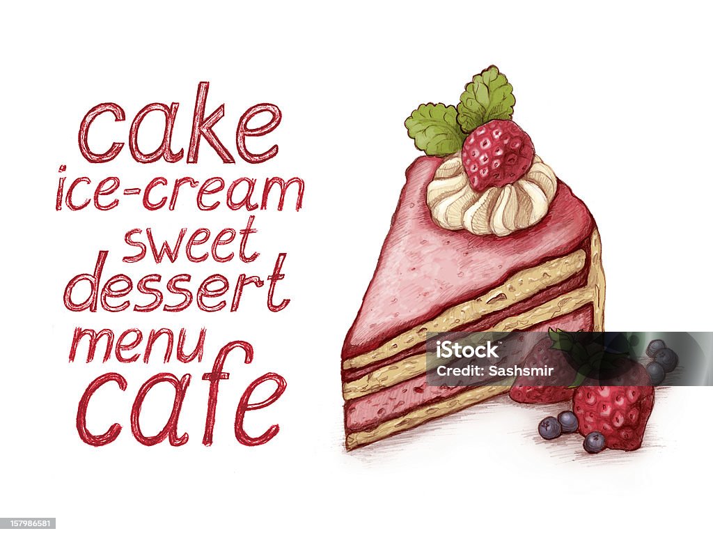 イラストレーションのケーキ、ストロベリー - おやつのロイヤリティフリーストックイラストレーシ��ョン