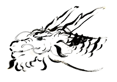 Dragon profile hand-drawn Japanese style illustration
2024 Chinese zodiac