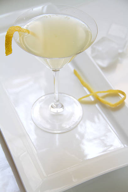 Lemon Drop Martini Cocktail stock photo