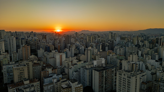 Sunset view of the metropolis, São Paulo city