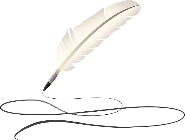 Vector illustration of Feather Quill and Ink