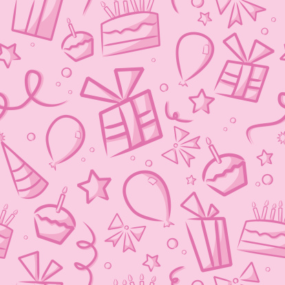 Seamless Pink Birthday Background