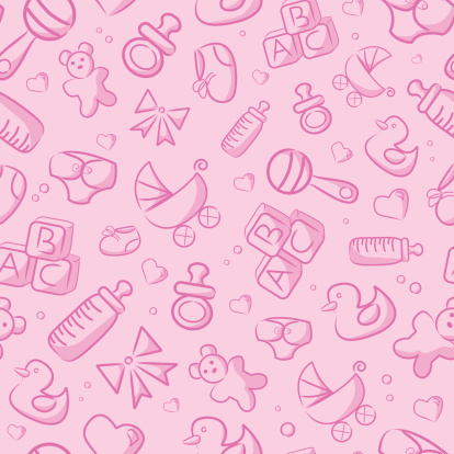 Seamless Pink Baby Background