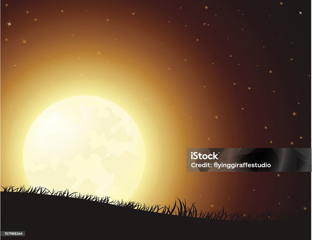 Fantasmagorie nuit de pleine lune - clipart vectoriel de Champ libre de droits