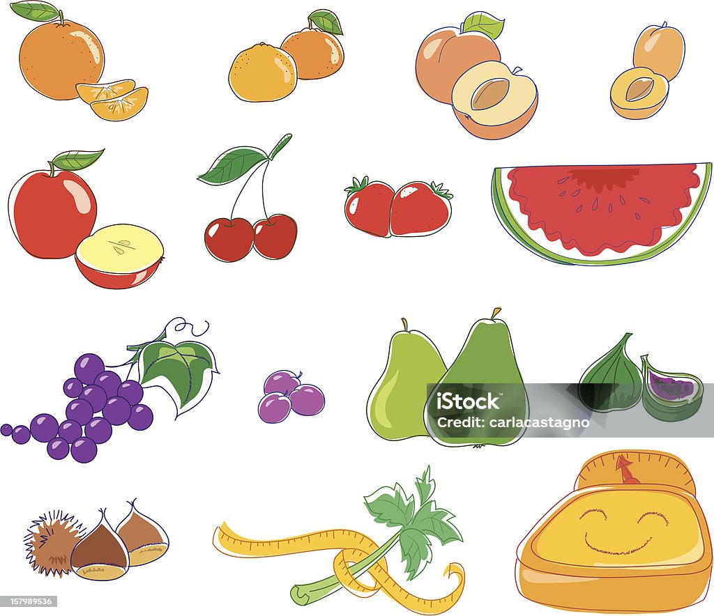 Icônes de fruits - clipart vectoriel de Abricot libre de droits