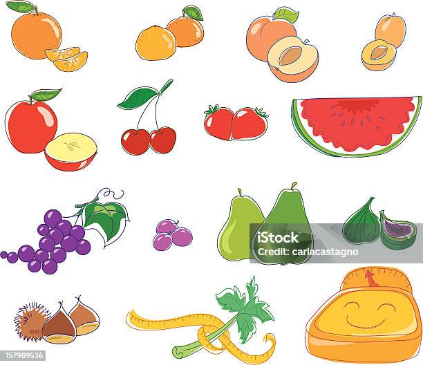 Icônes De Fruits Vecteurs libres de droits et plus d'images vectorielles de Abricot - Abricot, Aliment, Aliment cru