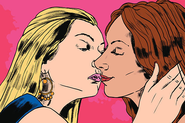 illustrations, cliparts, dessins animés et icônes de deux filles embrasser - orgasm kissing sex women