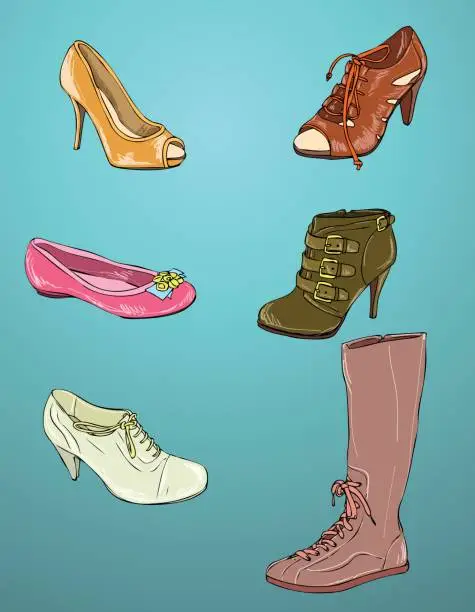 Vector illustration of Women's shoes