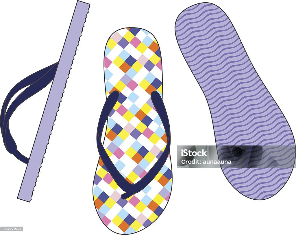 Colorful sandals Vector set of colorful flip flops illustration Beach stock vector