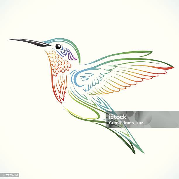 Colorful Humming Bird Stock Illustration - Download Image Now - Hummingbird, Vector, Illustration
