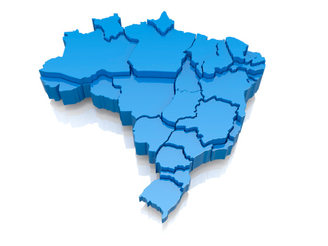 Mapa tridimensional de Brasil photo