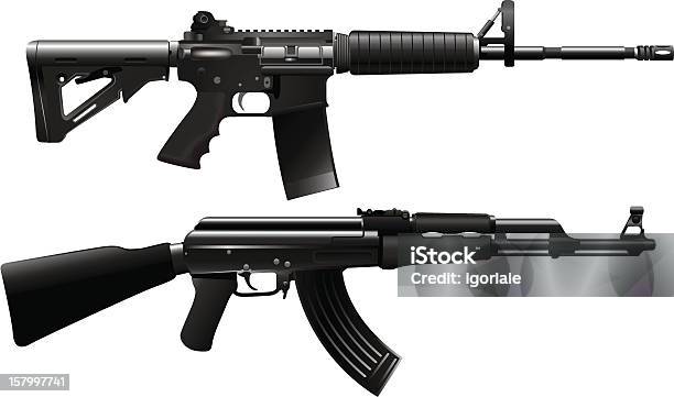 Assault Rifle Weapon Stock Illustration - Download Image Now - Machine Gun, Rifle, AK-47