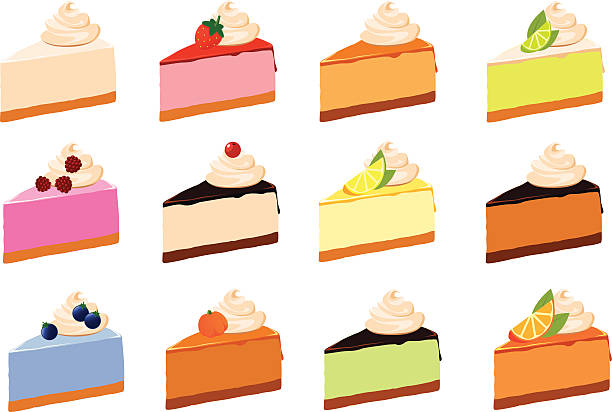 ilustrações, clipart, desenhos animados e ícones de cheesecakes - orange portion vector textured