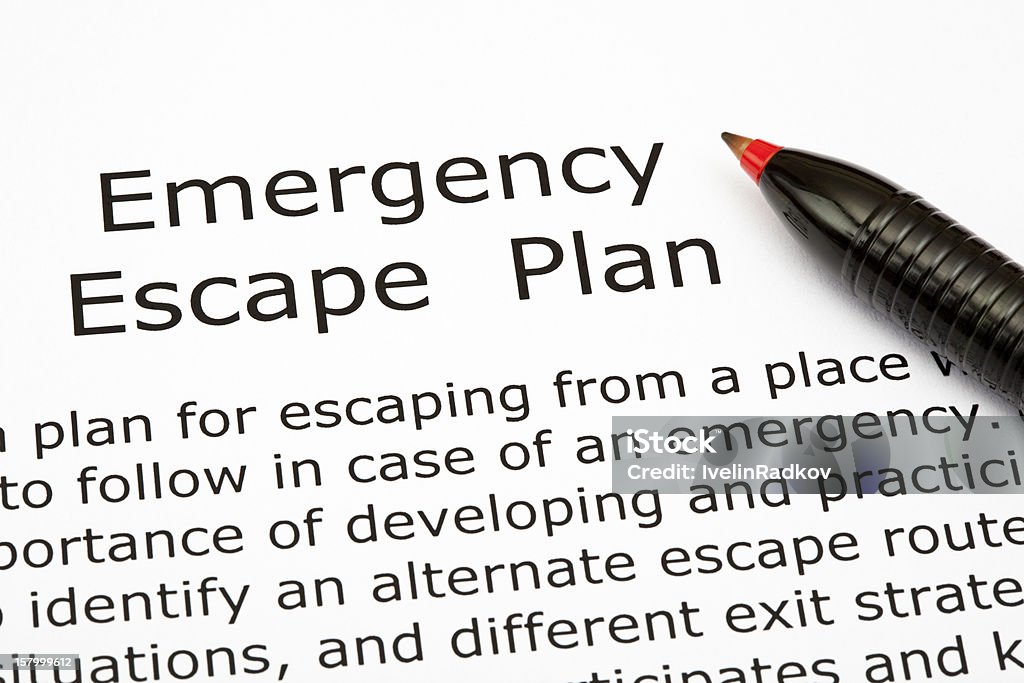 Notfall Escape Plan - Lizenzfrei Planung Stock-Foto
